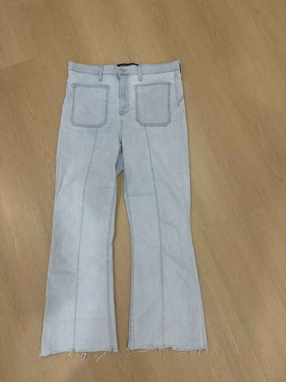 Veronica Beard High Rise Carson Ankle Flare Jeans Size 30 Light Wash